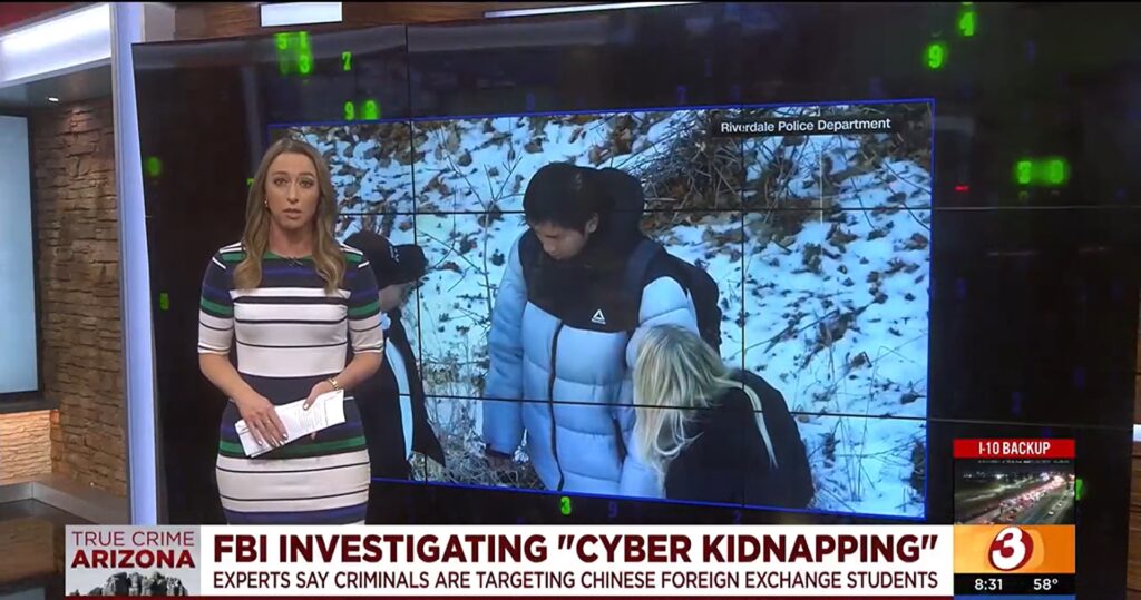 News report investigating cyber kidnapping