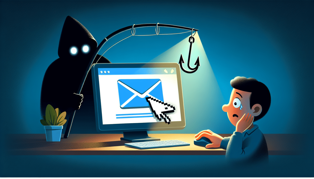 Illustration of a phishing attack